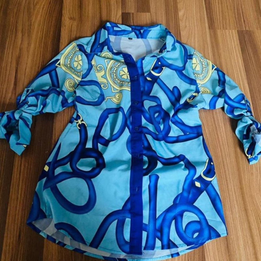 Women's printed button down shirt